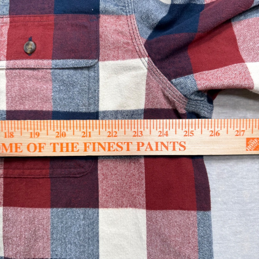 Carhartt Plaid Flannel Button Down Mens XL Red Blue Original Fit Work Shirt - Picture 6 of 10